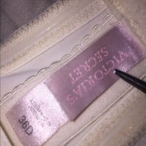 Strapless white Victoria’s Secret 36D bra